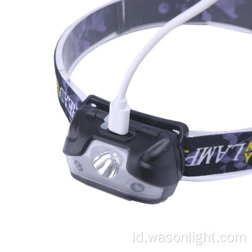 Headlamp senter isi ulang LED yang ringan